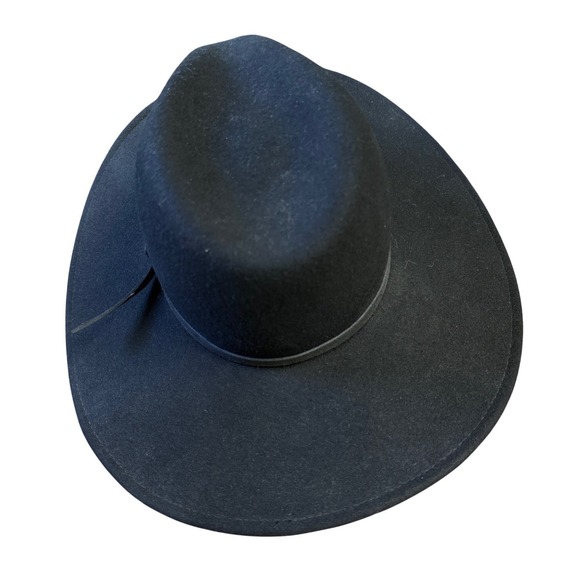 Goorin Bros Black Wide Brim Rancher Fedora Hat Western Boho Festival Large main image 3